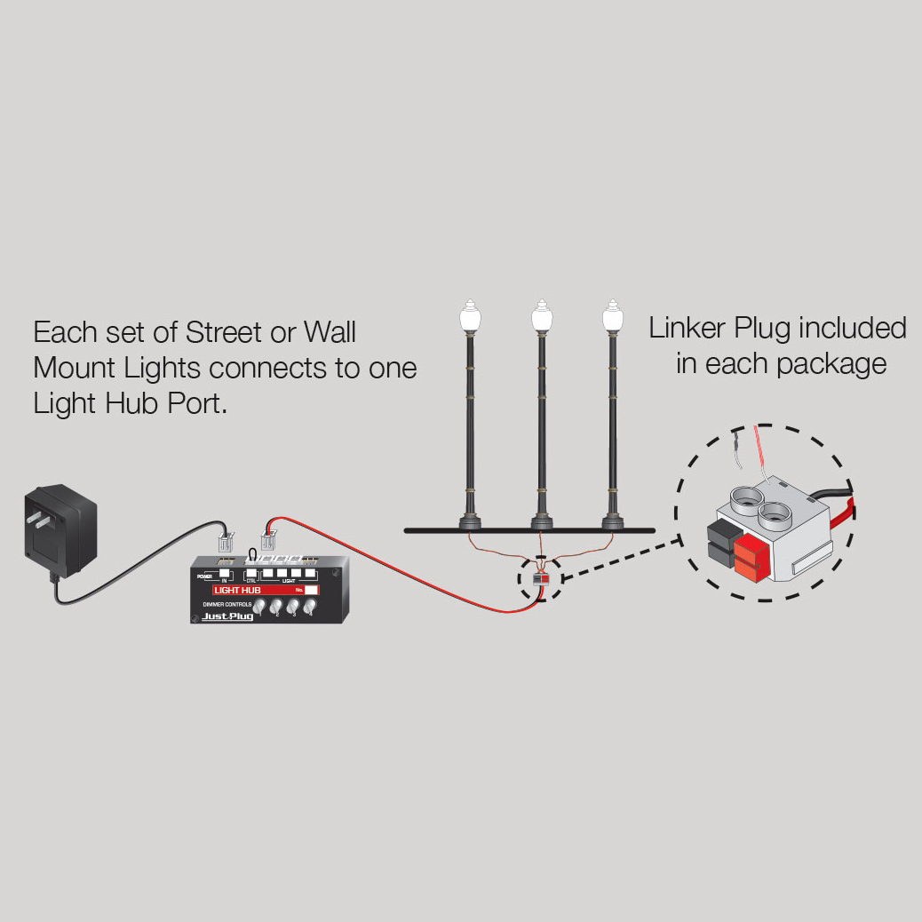 N Gauge-Railroad Accessories-1 Lamp Street Lights-10 Pcs W/Diagram-16V-016