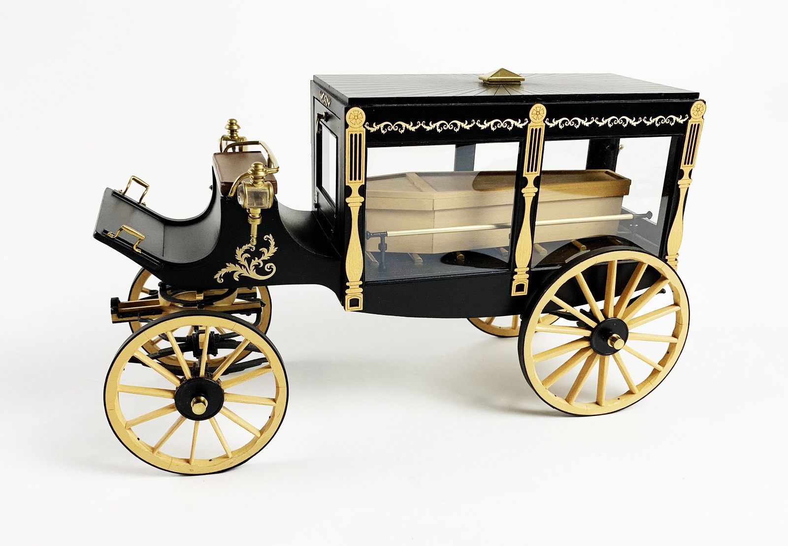Details about   Model Trailways MS6009 1895 Horse-Drawn Hearse Wagon 1:12 Scale Wood & Metal ... 