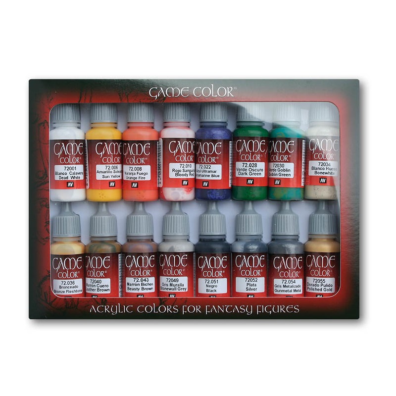 16 Shades for sale online Acrylicos Vallejo 72299 Game Color Intro Set 