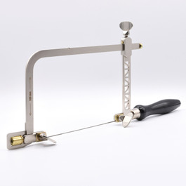 Jeweler's Saw, well-balanced saw frame for intricate cuts, adjustable from  2 ½ inches to 5 ½ inches, accommodates broken blades
