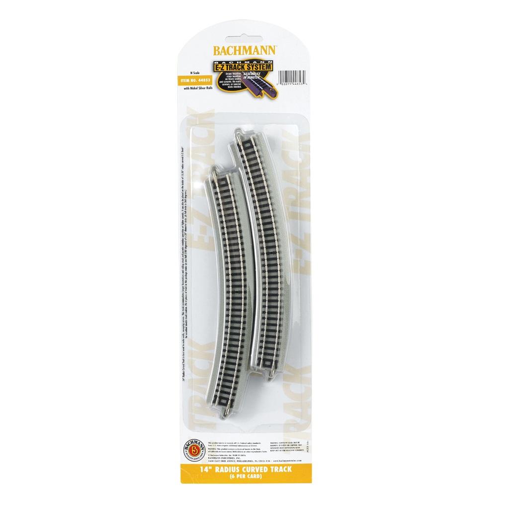 Bachmann N Scale Track 6 pieces Quarter Section 11.25" Radius Curve 44831 NEW 